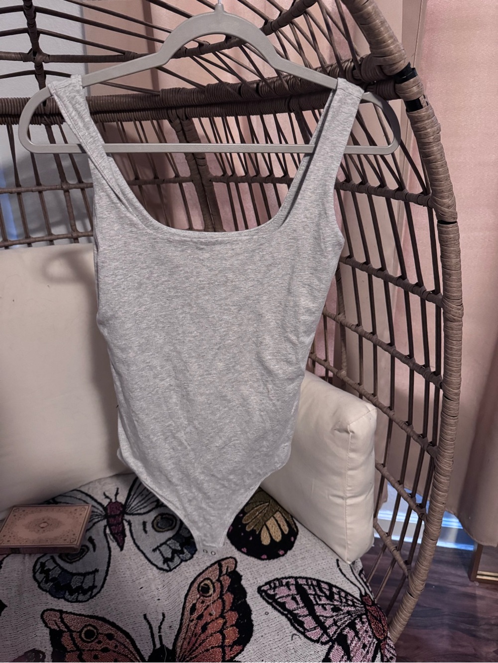 Abercrombie & Fitch Light Heather Gray Scoop Neck Top